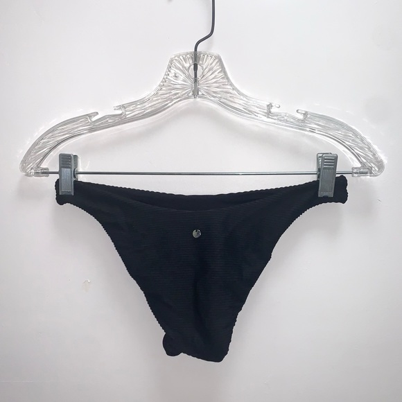 Seafolly Essentials High Cut Rib Bikini Bottom Size 10 Black NWOT - Picture 4 of 6